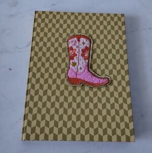 Cowgirl Hardcover Bound Notebook With Pink Boot Patch 6x8 NWT